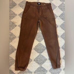 PAIGE Mayslie Jogger Brown Mid-Rise Coated Pant